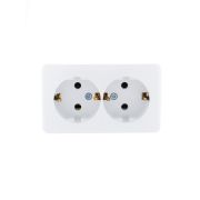 Розетка 2-м ОП Viola с заземл. бел. LEZARD 751-0200-127