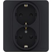 Розетка Inspiria 16А 250В 2х2P+E немецк. стандарт антрацит IEK 673753