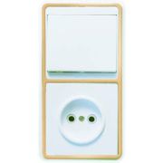 Блок БКВР-037 Бэлла (1-кл. выкл. + розетка) зол. Кунцево 5816