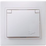 Розетка 1-м СП Кварта РСбш10-3-КБ 16А IP20 с заземл. защ. шторки с крышкой бел. GENERICA ERK12-K01-16-DM